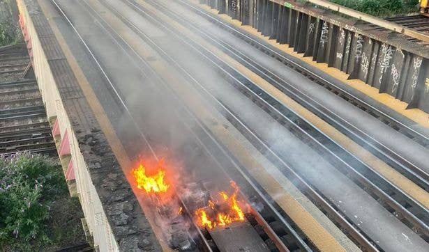 train tracks on fire uk heatwave article lead