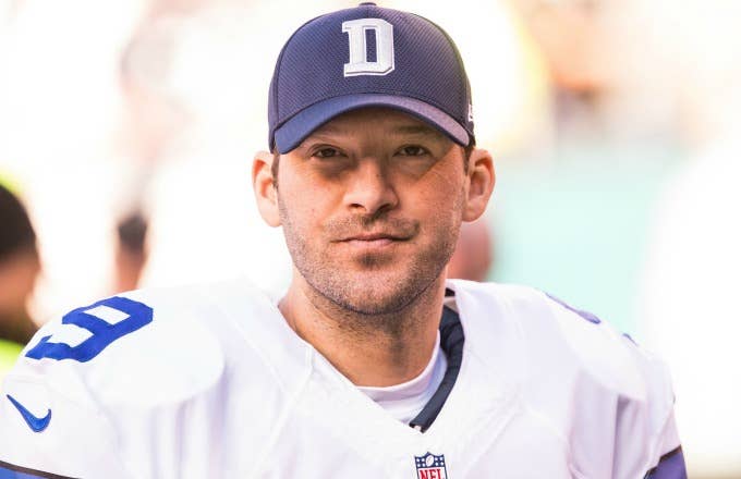 Tony Romo stands on the sideline during a Cowboys game last season.