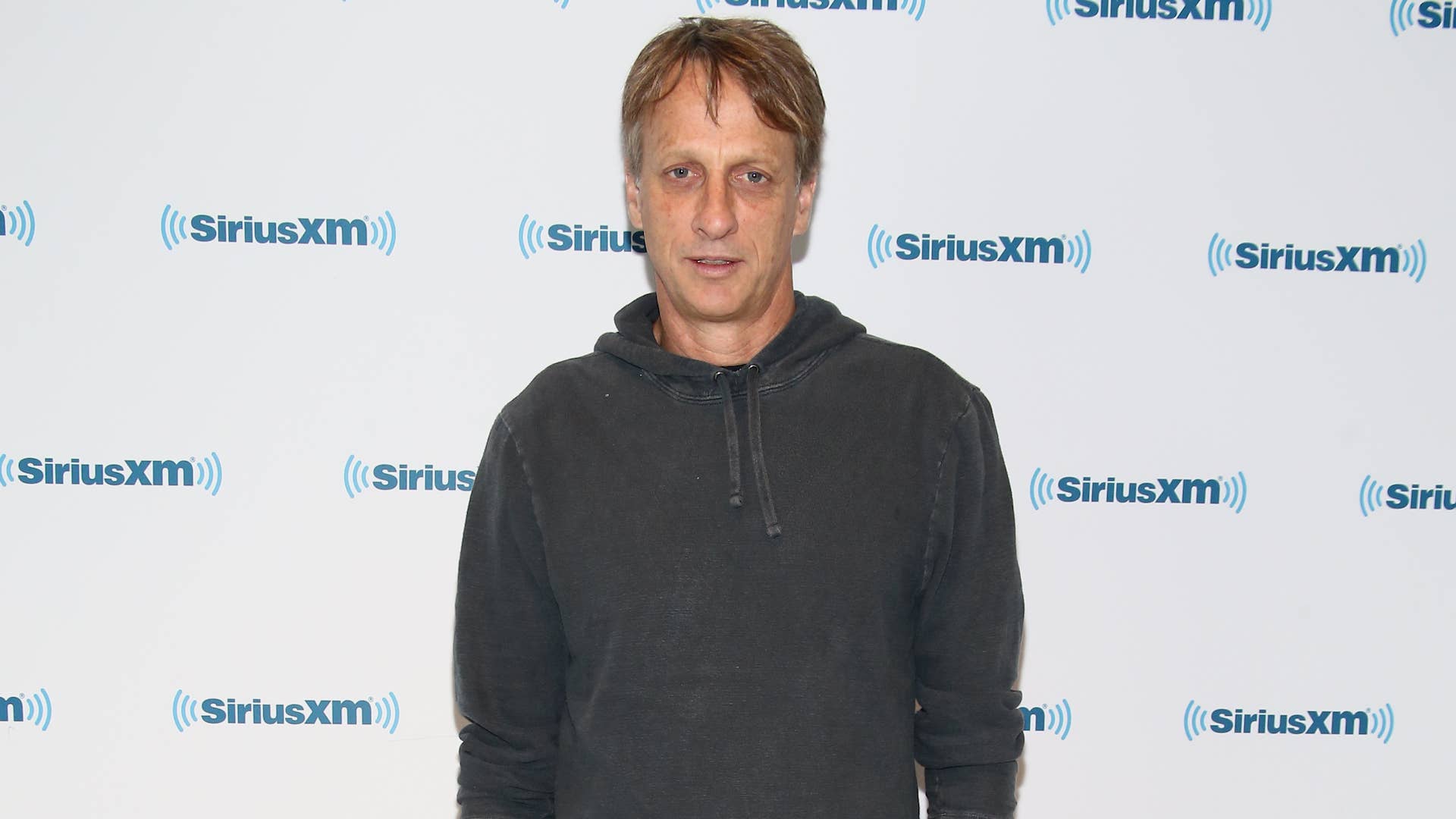 Tony Hawk visits the SiriusXM Studios In Los Angeles at SiriusXM Studios.