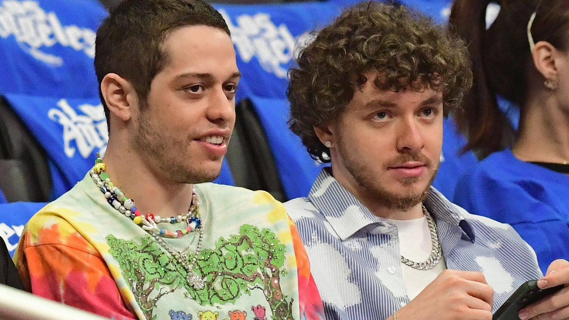 Pete Davidson and rapper Jack Harlow attend a Phoenix Suns game