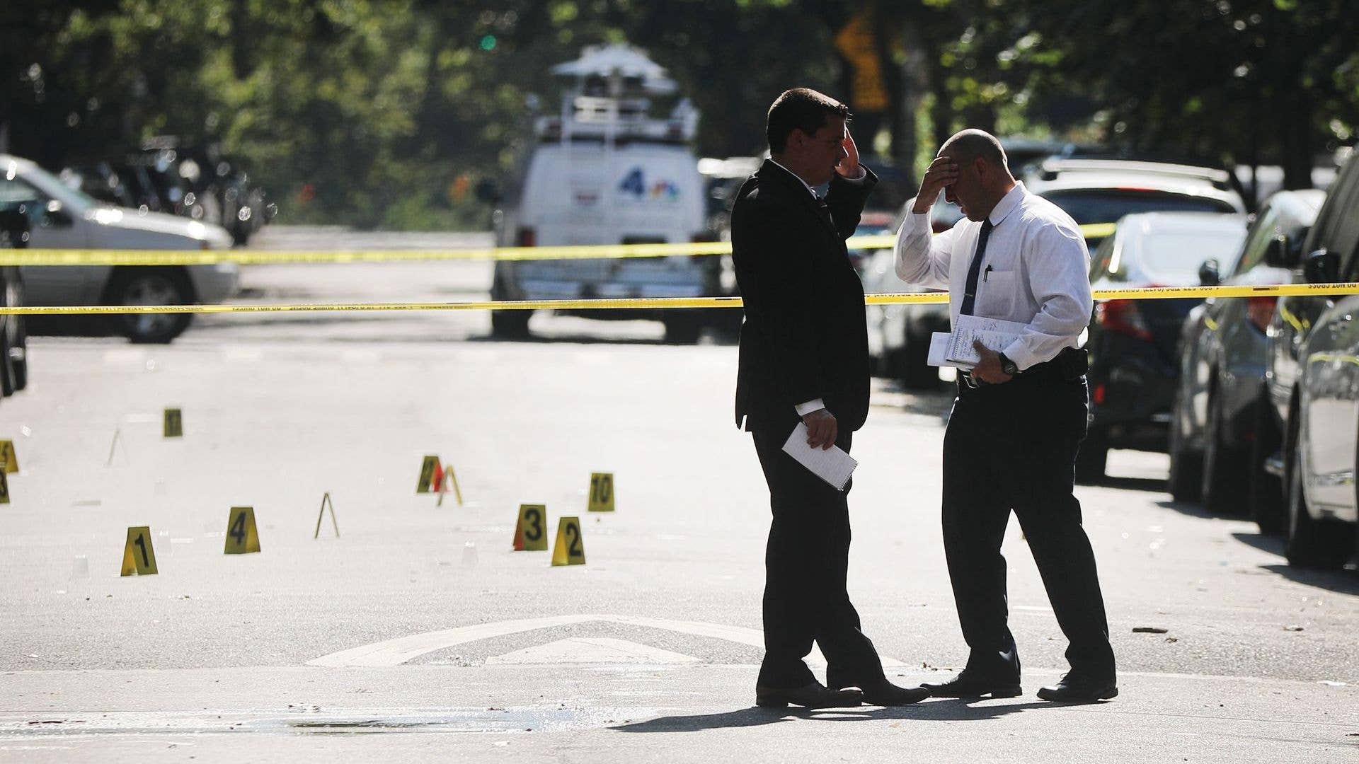 Authorities at the scene of a shooting in Brooklyn