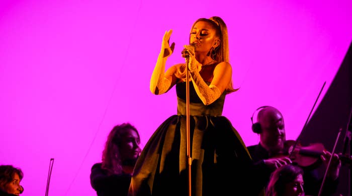 Ariana Grande performing at 2020 Grammy Awards