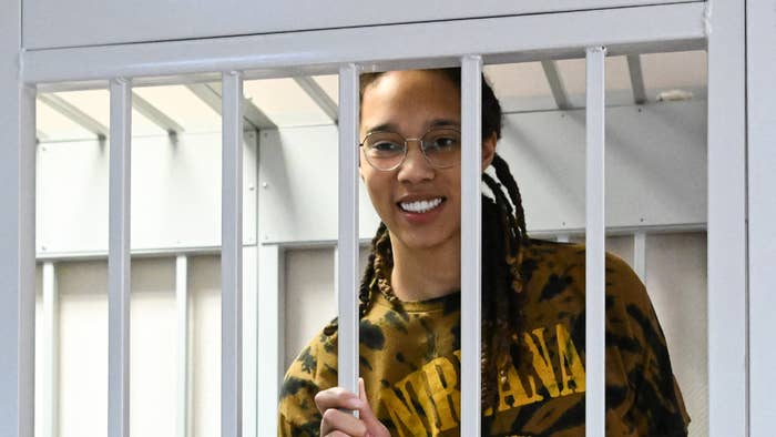 Brittney Griner is pictured in a Russian facility