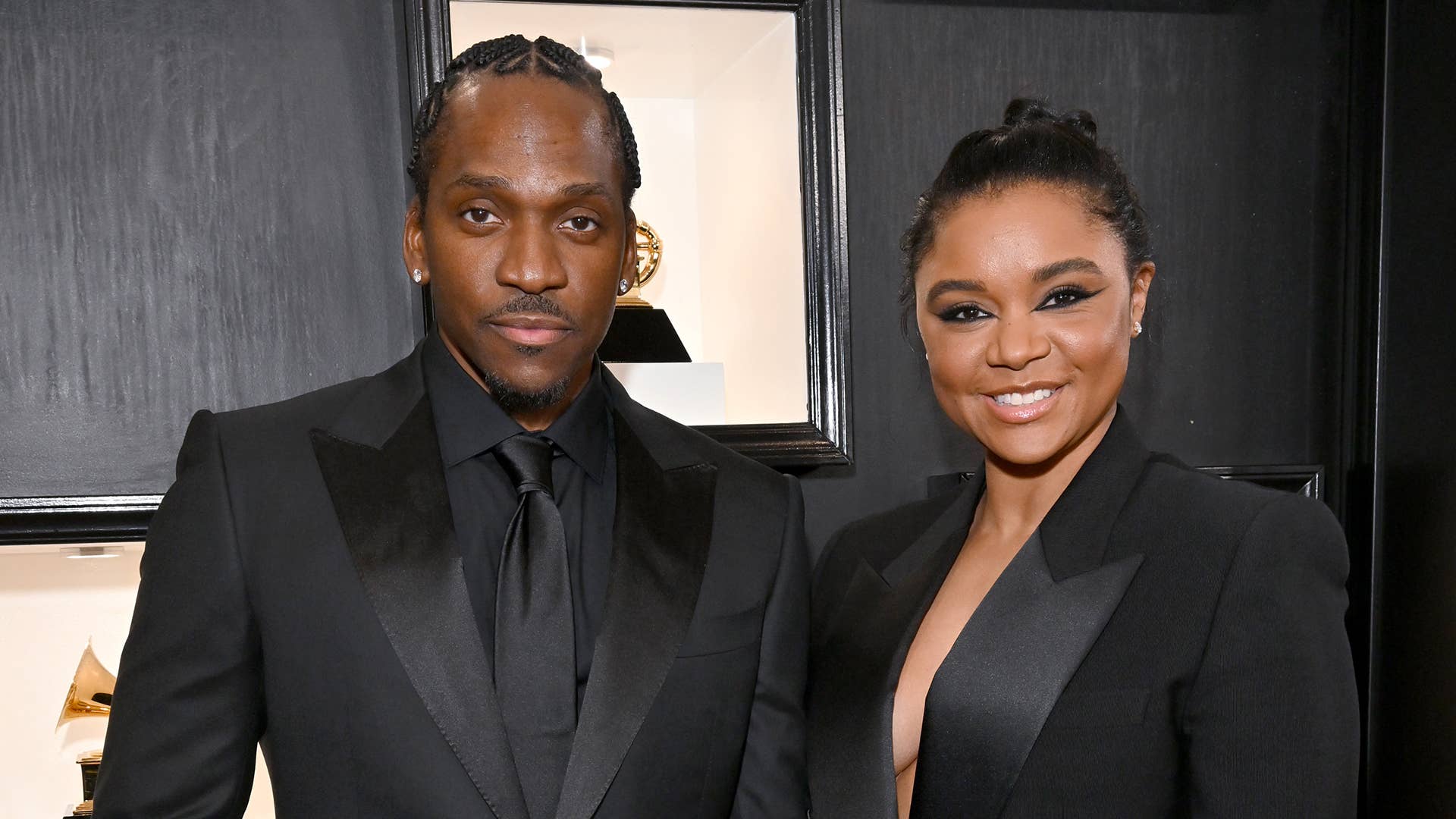 Pusha T and Virginia Williams attend the 65th GRAMMY Awards on February 05, 2023