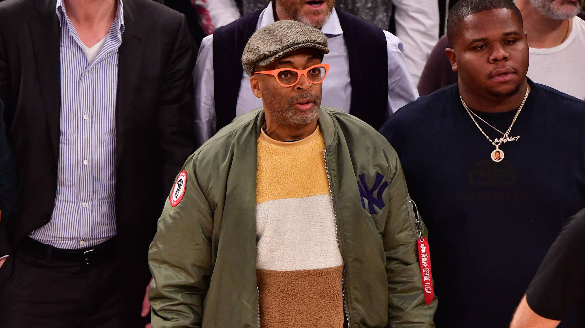 Spike Lee attends Houston Rockets v New York Knicks