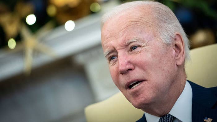 President Joe Biden speaks during a briefing about the recent tornadoes in the Midwest