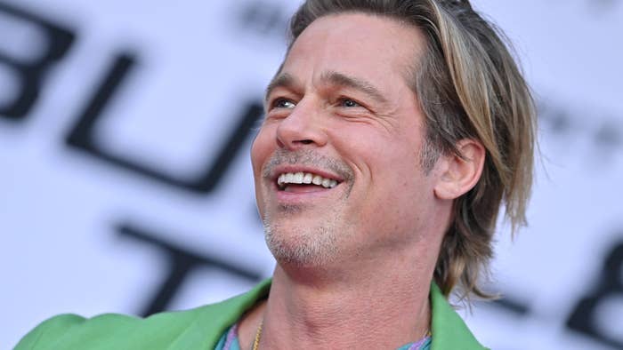 Brad Pitt is pictured on the red carpet. for his latest film