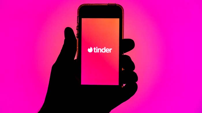 Tinder displayed on a smartphone.