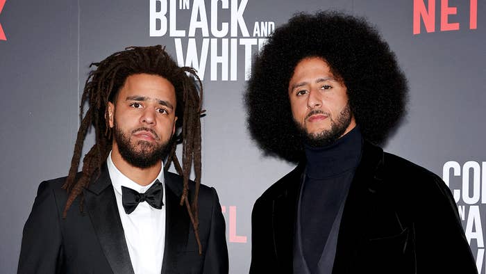 J. Cole and Colin Kaepernick attend the Netflix Limited Series &#x27;Colin In Black and White&#x27;