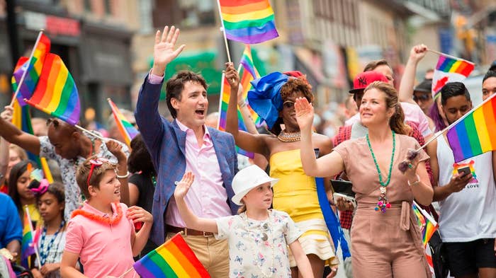 Justin Trudeau Marches With His Family In Toronto Pride Parade