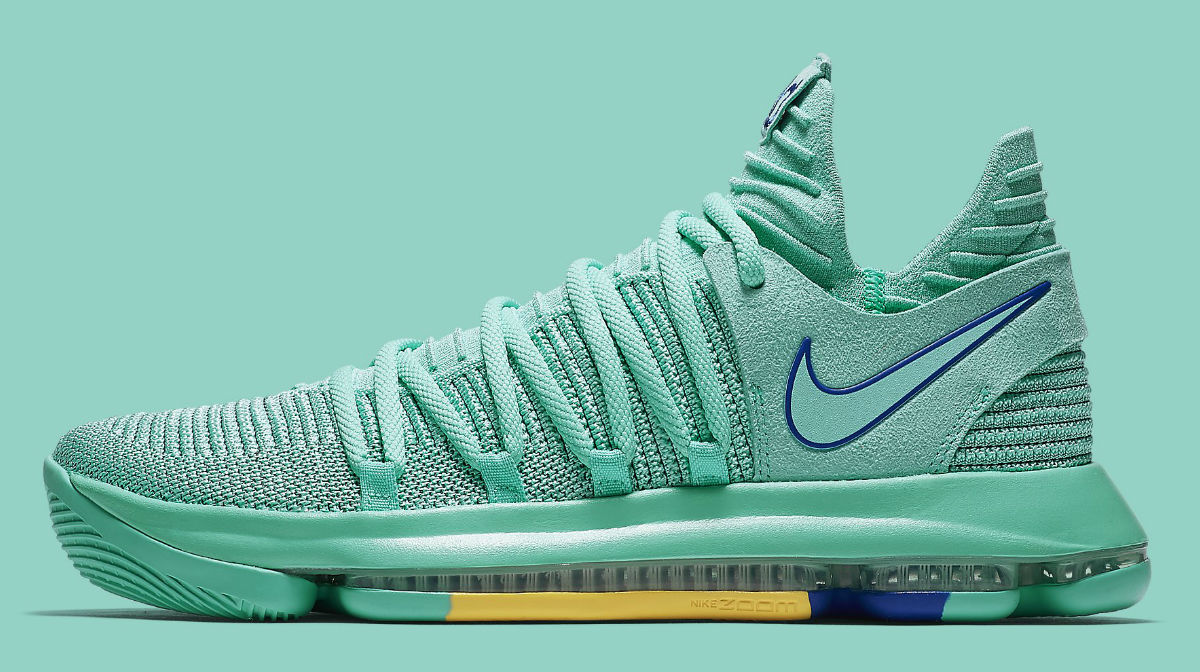 Nike KD 10 X City Edition Hyper Turquoise Racer Blue Release Date 897816 300 Profile