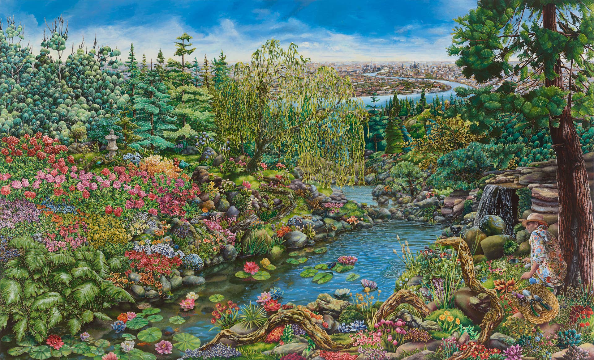 A painting from Raqib Shaw is pictured