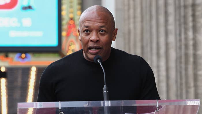 Dr. Dre attends a ceremony honoring Snoop Dogg With Star On The Hollywood Walk Of Fame