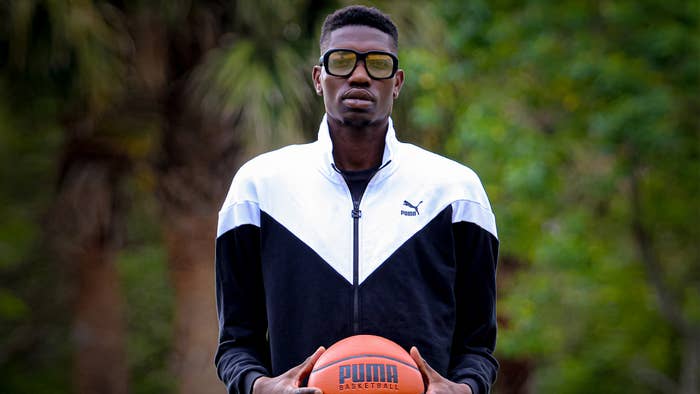 Toronto Raptors centre Chris Boucher poses in campaign photo for PUMA Basketball