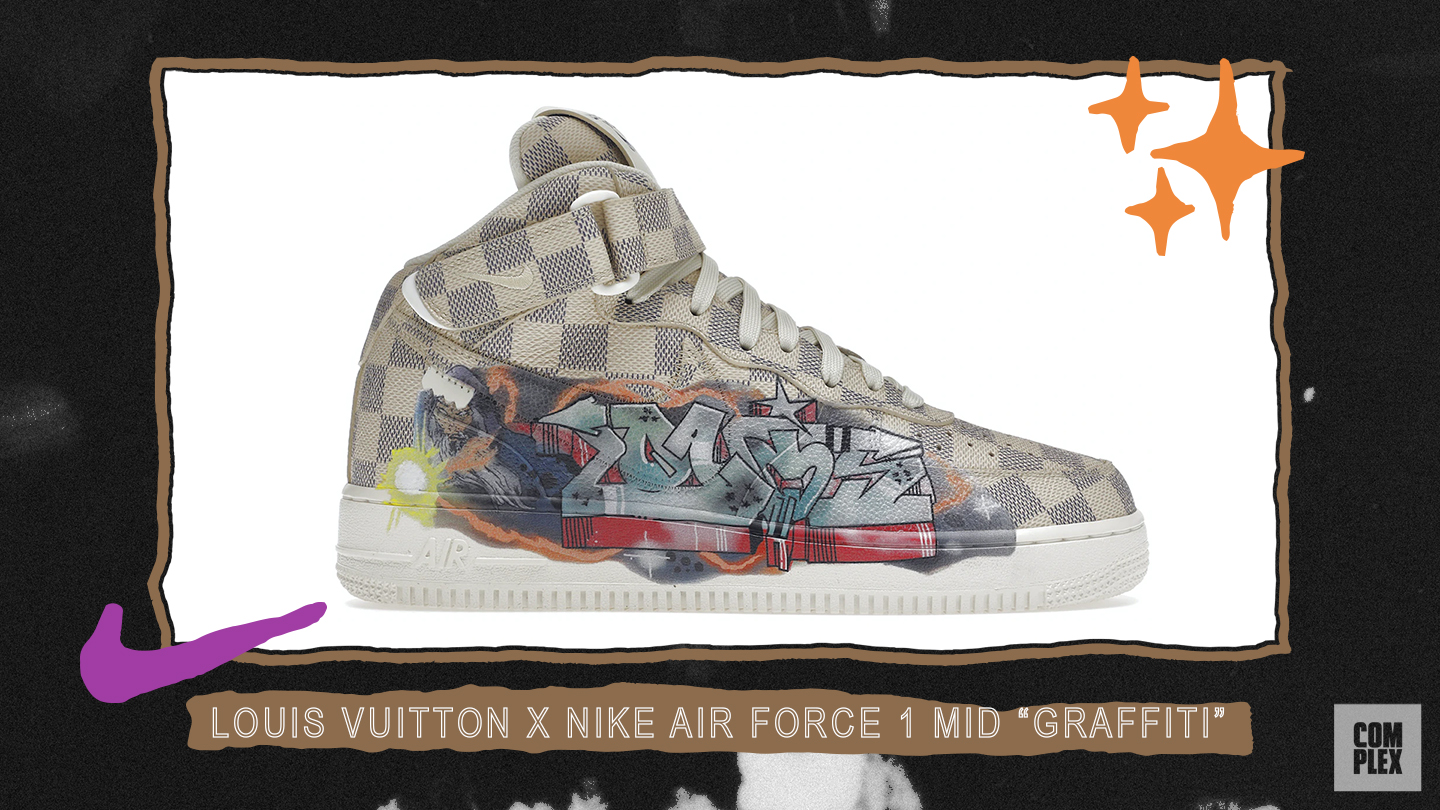 Louis Vuitton Nike Air Force 1 Mid by Virgil Abloh Graffiti