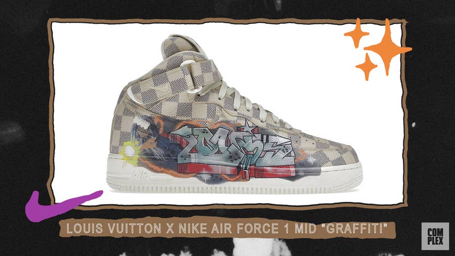 Nike Louis Vuitton x Air Force 1 Mid 'Graffiti' | Tan | Men's Size 7