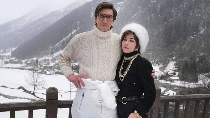 Adam Driver and Lady Gaga on set of 'House of Gucci'
