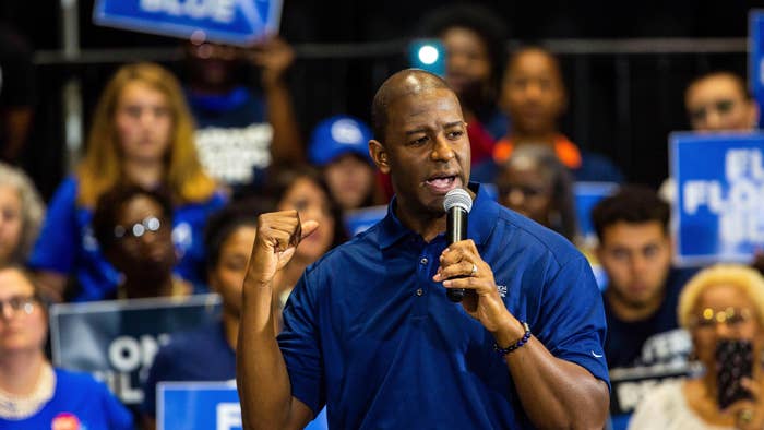 Former Florida gubernatorial candidate Andrew Gillum addresses the audience