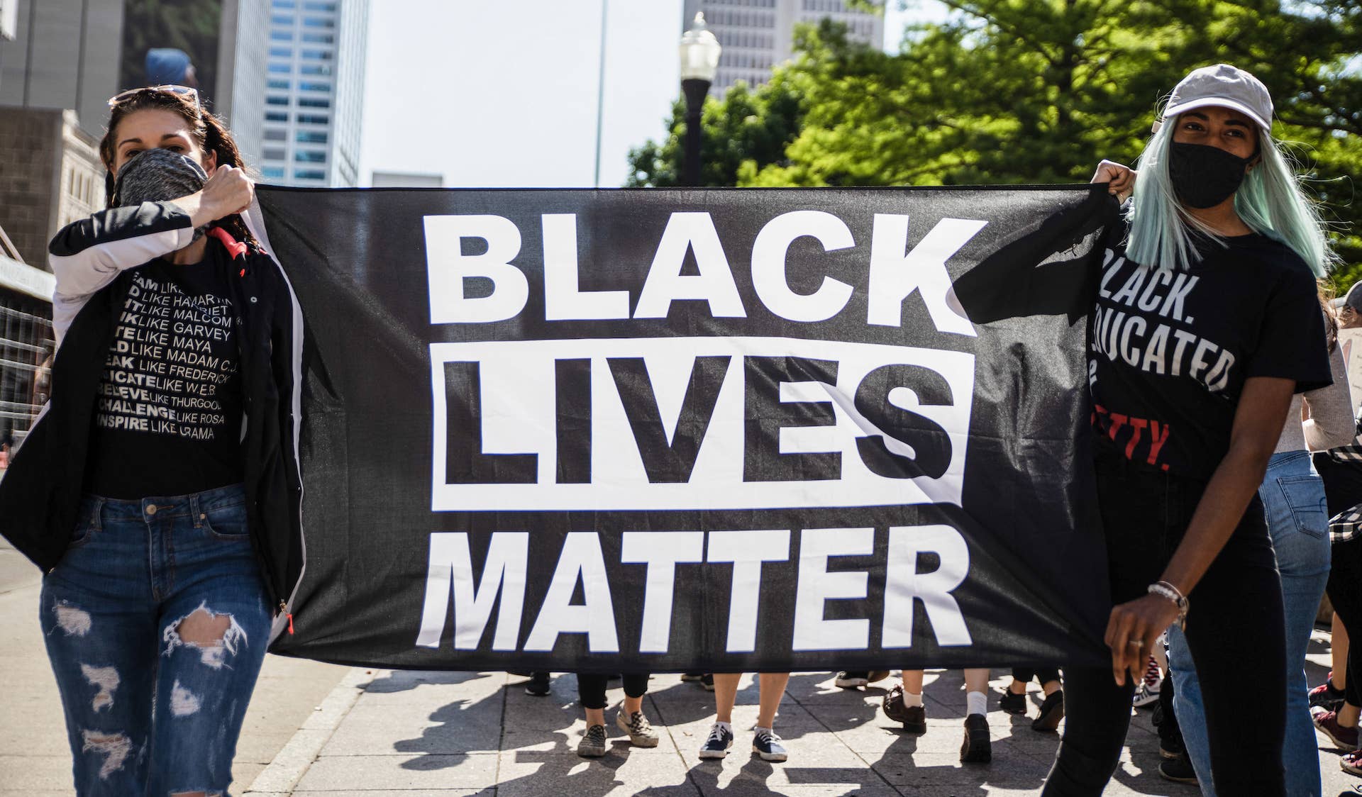 Black Lives Matter sign for lawsuit story