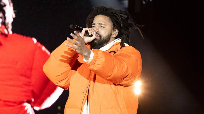 Rapper J. Cole performs onstage during day 2 of Rolling Loud Los Angeles