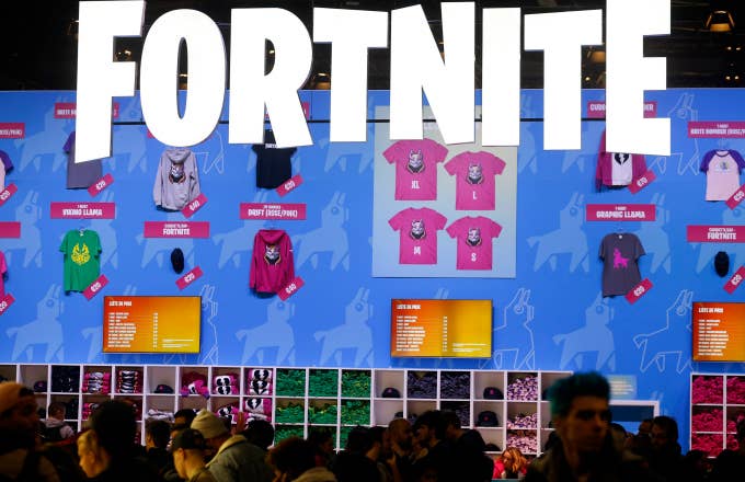 he logo of the video game 'Fortnite' developed by Epic Games