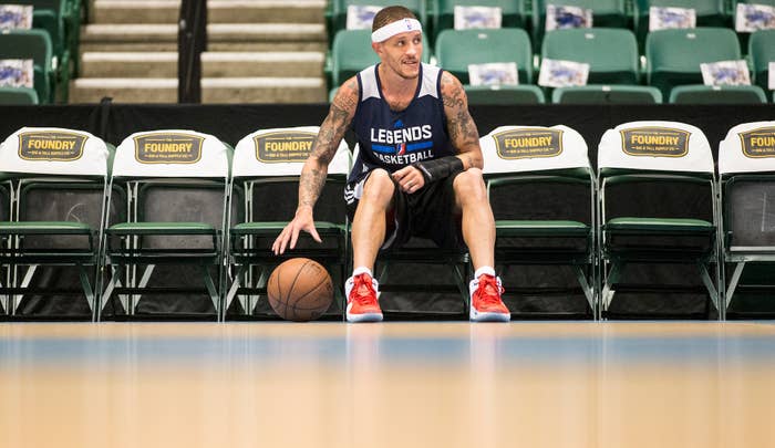 Photo of Delonte West seated in uniform