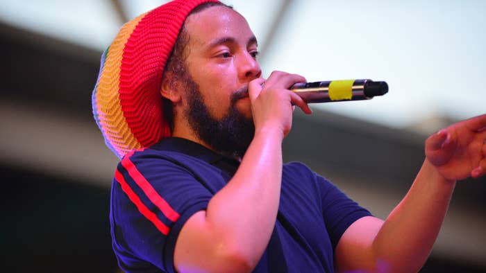 Jo Mersa Marley performs on stage during the Caribbean Village Festival
