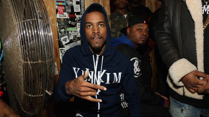 Recording artist Lil Reese backstage at Webster Hall