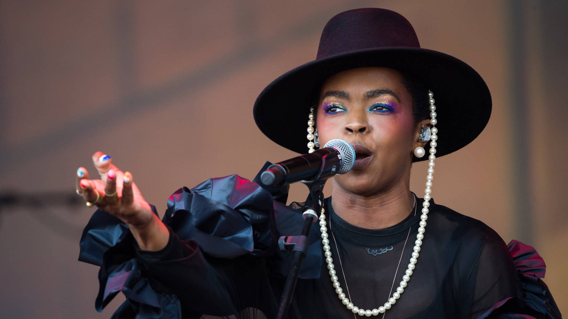 Lauryn Hill performs on stage during day three of the Glastonbury Festival.