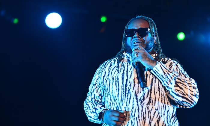 T-Pain performs live on stage with The Roots and DJ Jazzy Jeff