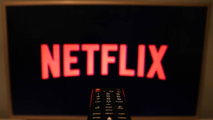 Netflix logo is seen displayed on TV screen in this illustration photo taken in Poland on July 16, 2020.