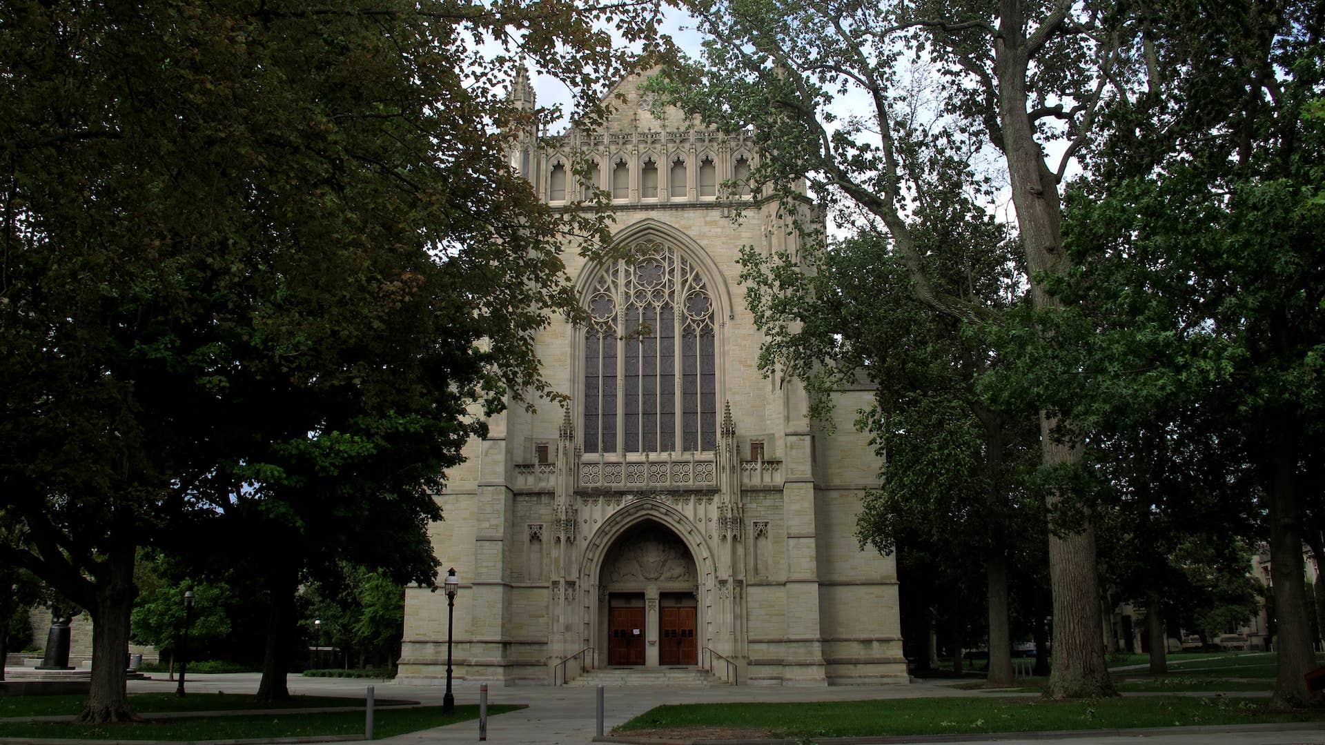Exterior view of University Chapel on the Princeton University campus.