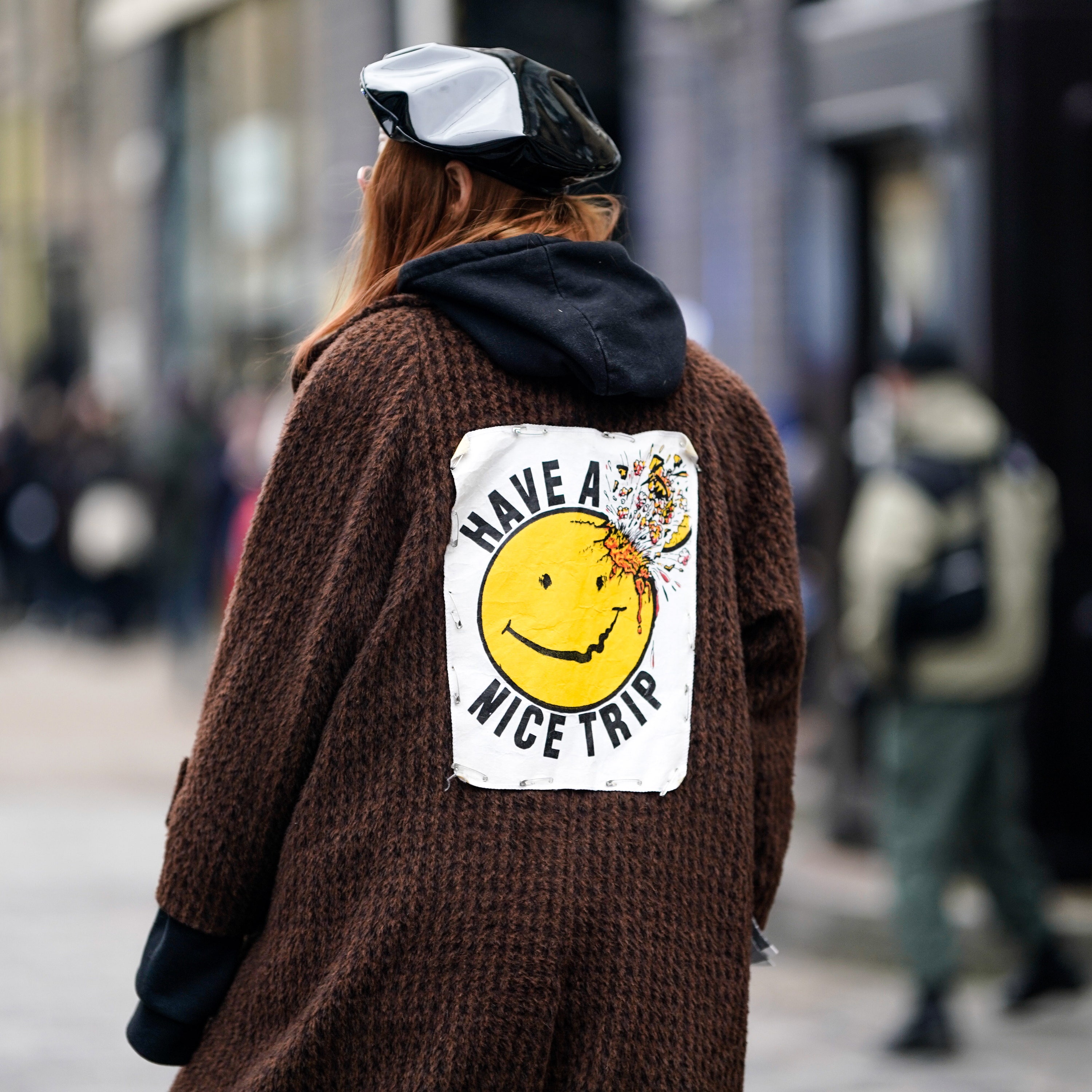 smiley face jacket women&#x27;s streetwear