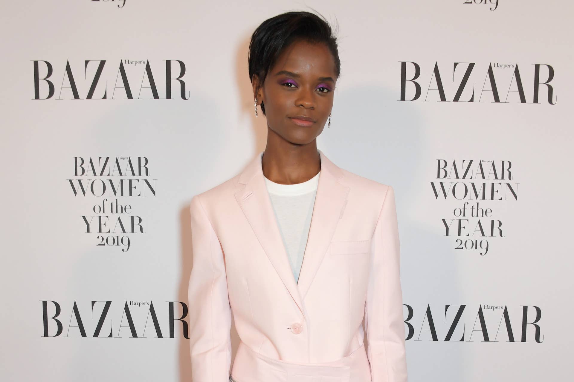 Letitia Wright attends the Harper's Bazaar Women of the Year Awards 2019.