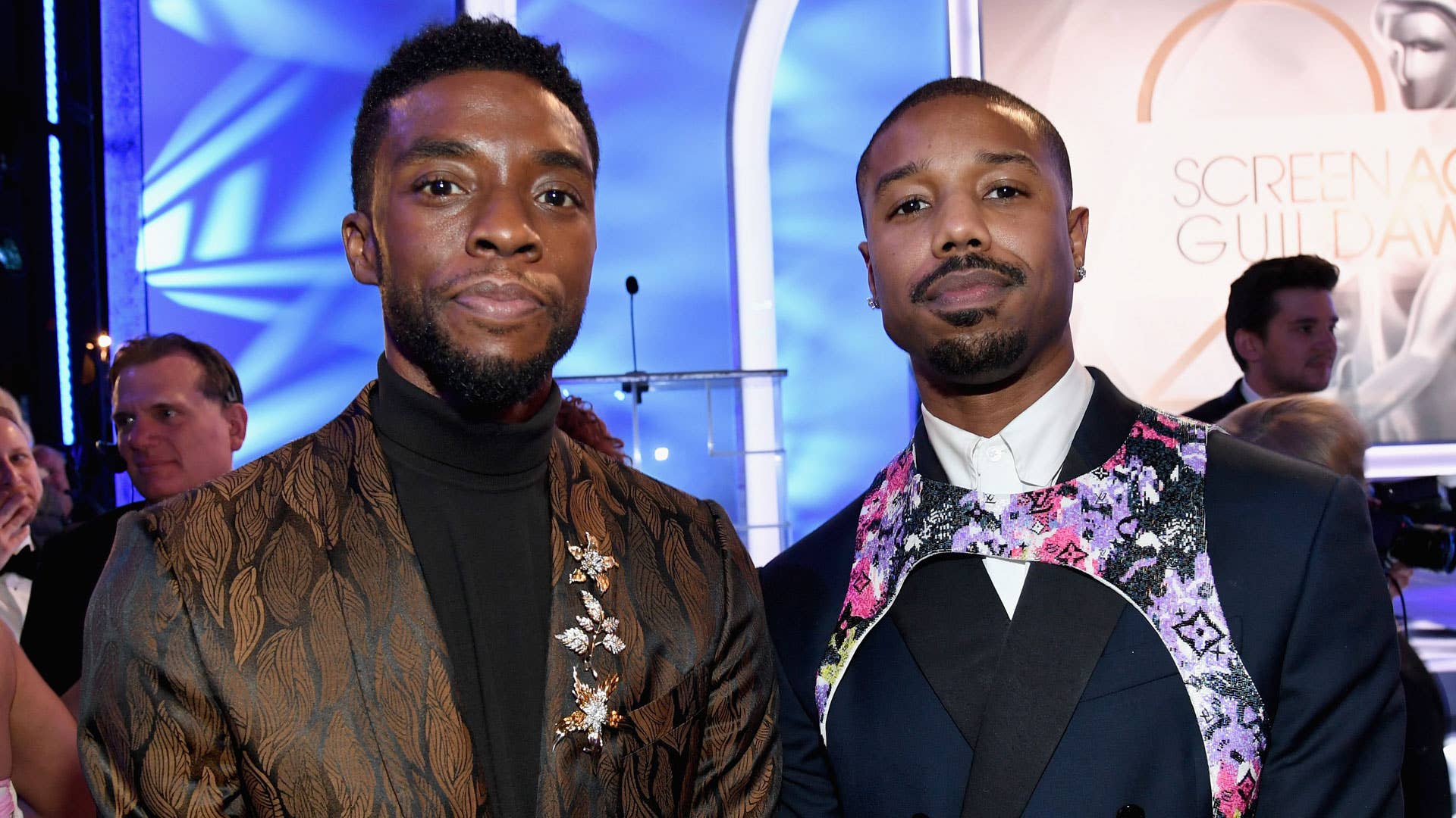 Chadwick Boseman and Michael B. Jordan at the SAG Awards.