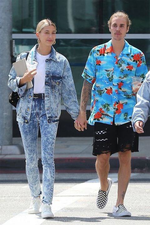 hailey bieber streetstyle denim jacket justin bieber