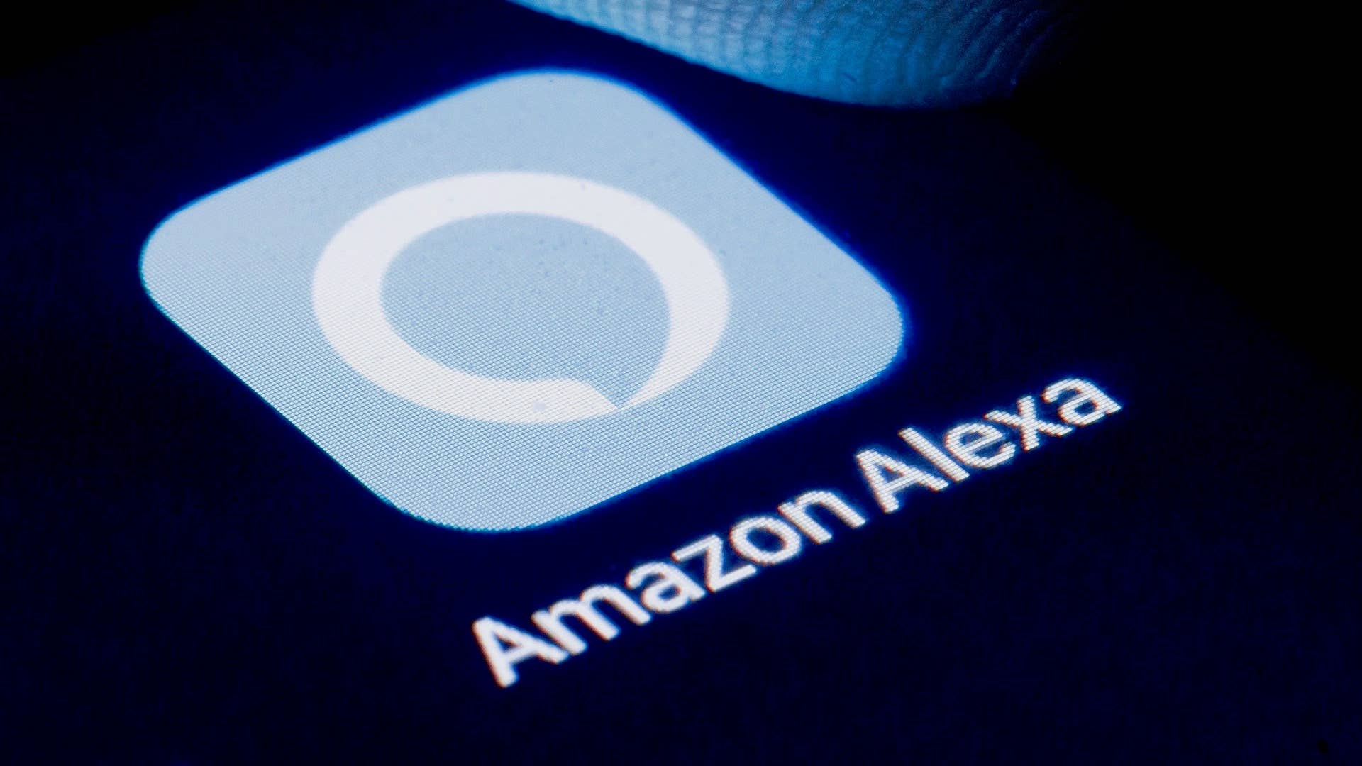 The logo of the voice assistant Amazon Alexa is shown on the display
