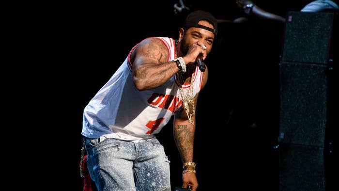 Rapper Jim Jones performs live on stage at the Apollo Theater