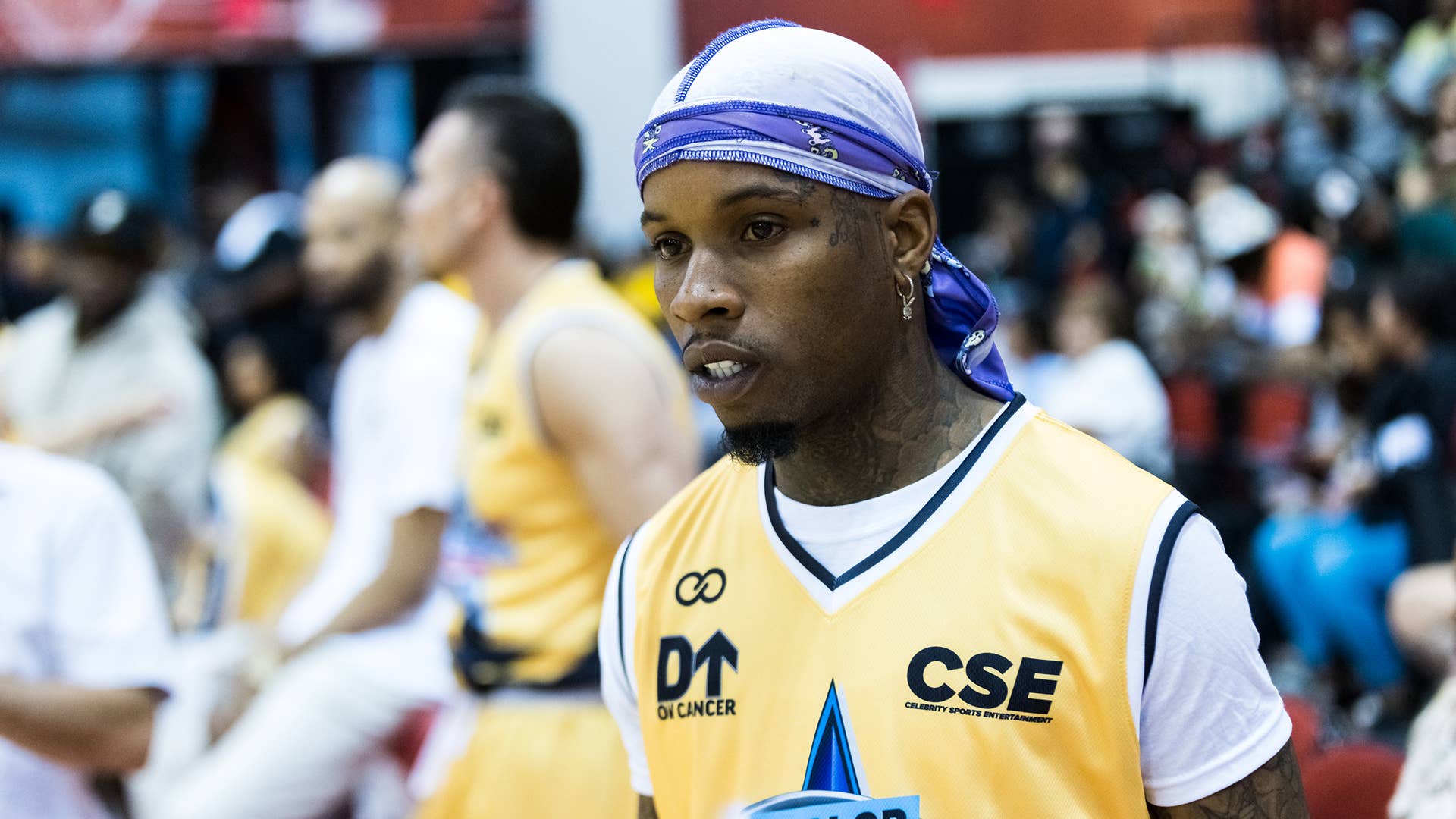 Tory Lanez attends the 2022 Parlor Games Celebrity Basketball Classic at the Cox Pavilion
