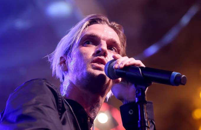 Singer and producer Aaron Carter performs