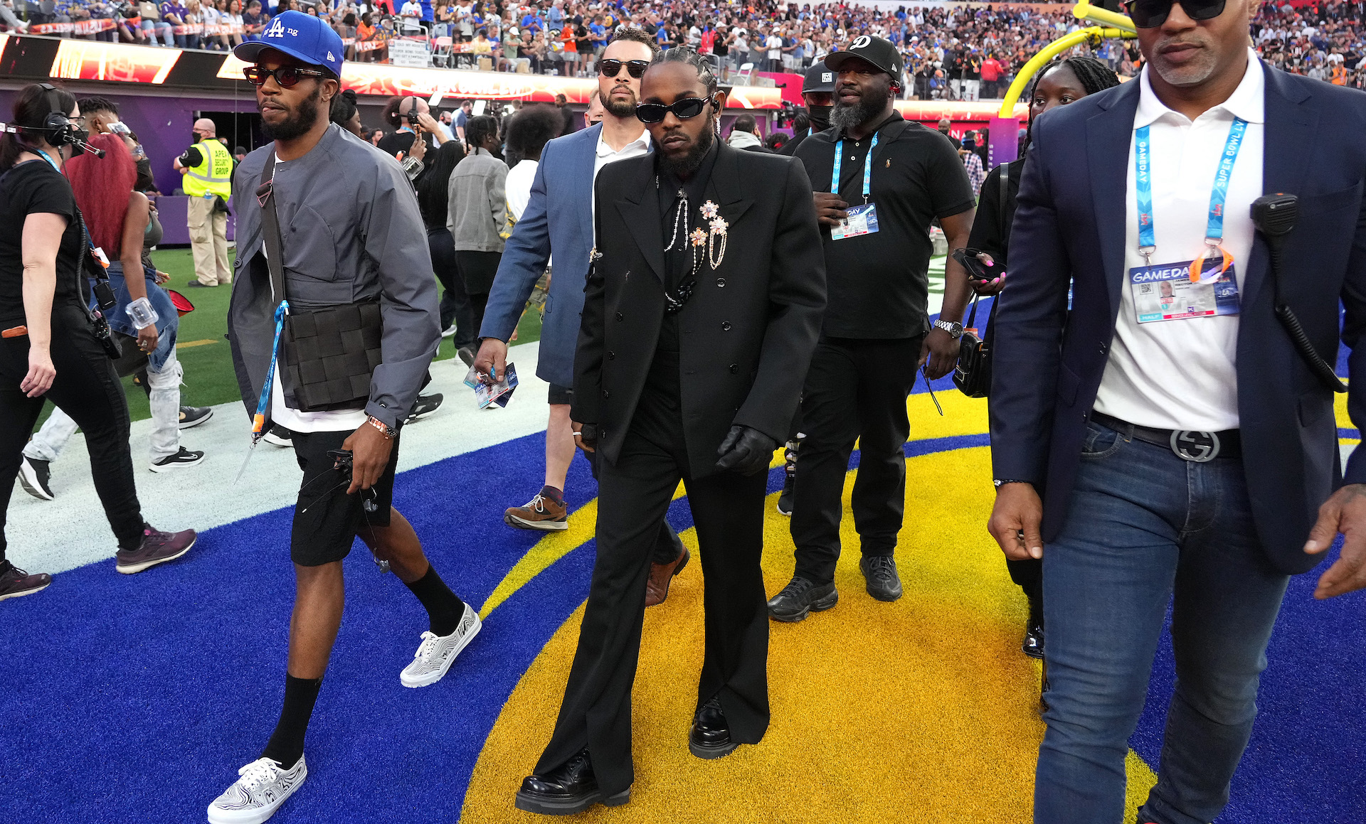 Kendrick Lamar Wearing Louis Vuitton at The Super Bowl Halftime Show