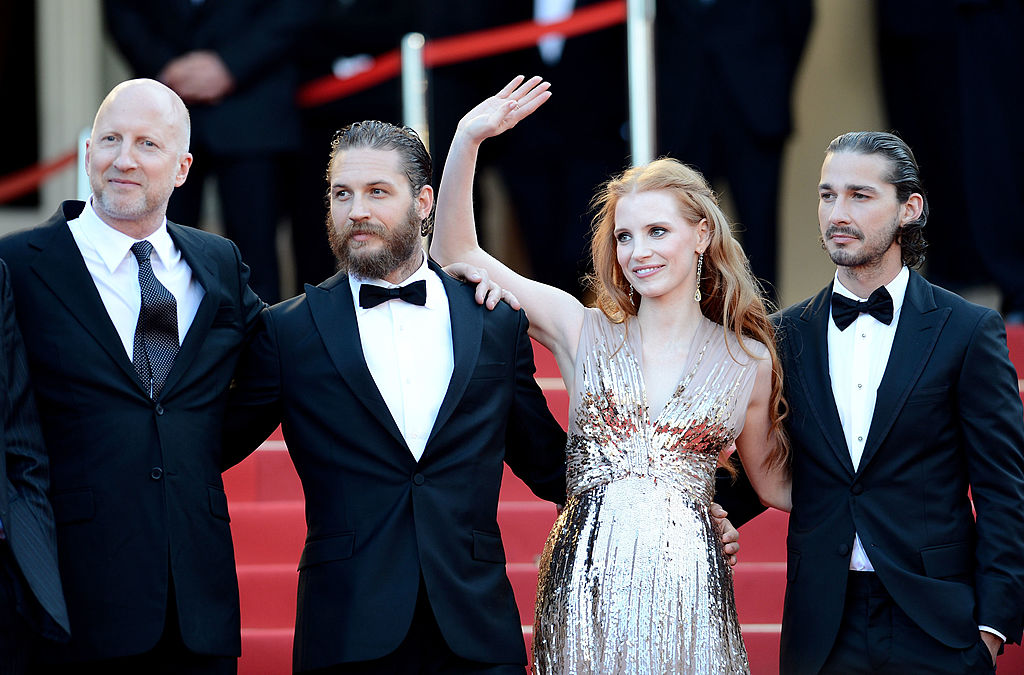 Tom Hardy with Jessica Chastain and Shia LaBeouf