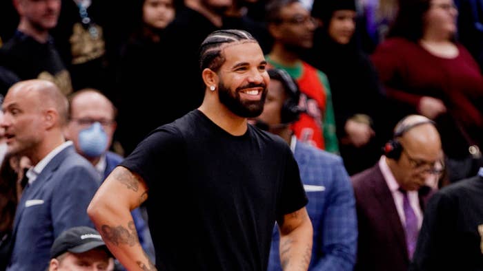 Rapper Drake watches Game Three of the Eastern Conference First Round