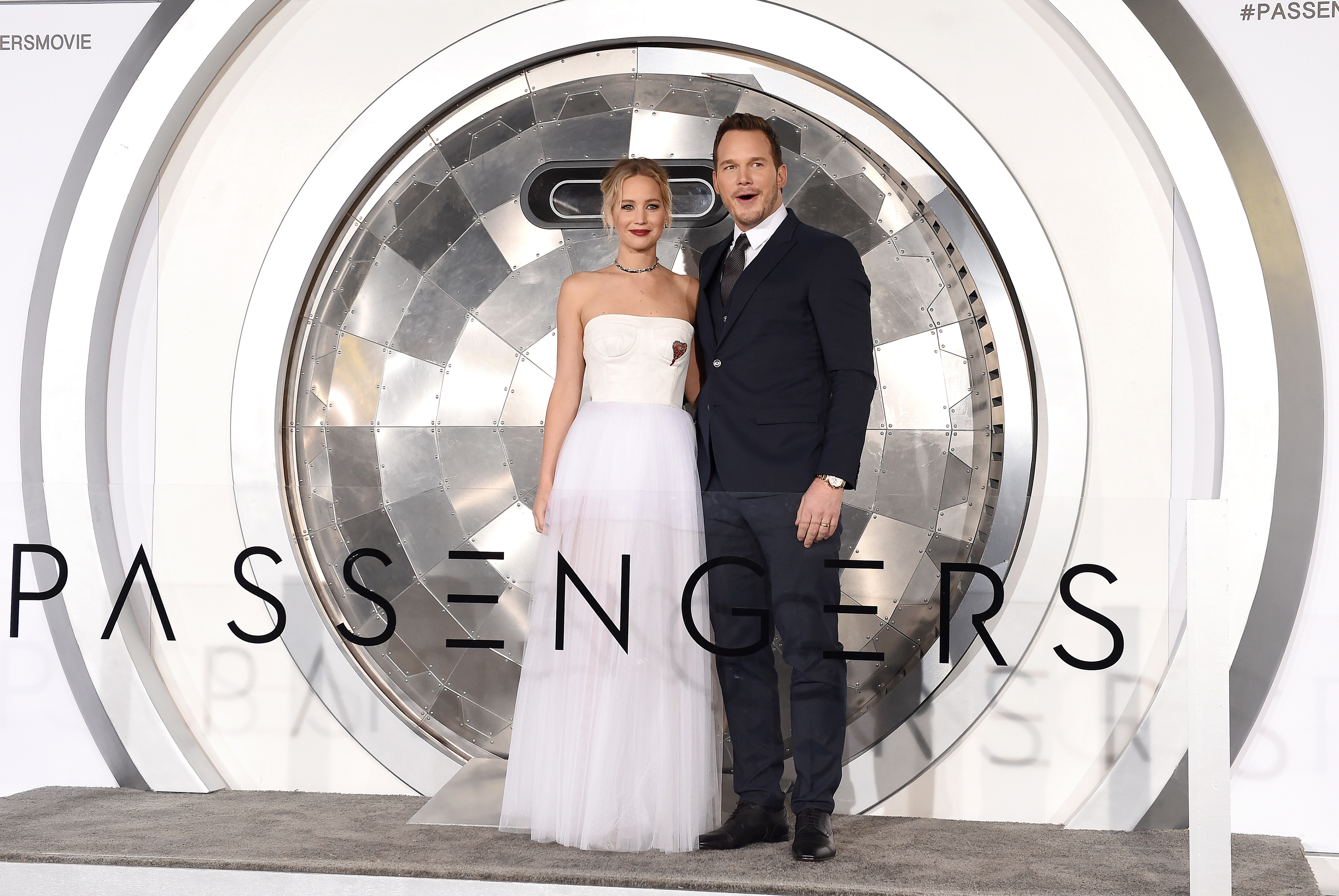 Jennifer Lawrence and Chris Pratt arrive at the premiere of Columbia Pictures&#x27; &#x27;Passengers&#x27;