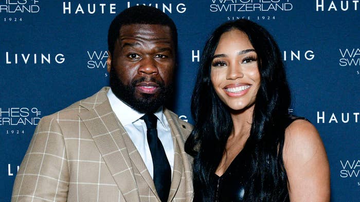 Curtis &quot;50 Cent&quot; Jackson and jamira Haines attend the Haute Living Celebration