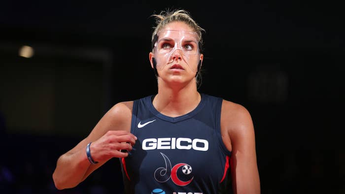 Elena Delle Donne looks on during the game against the Seattle Storm.