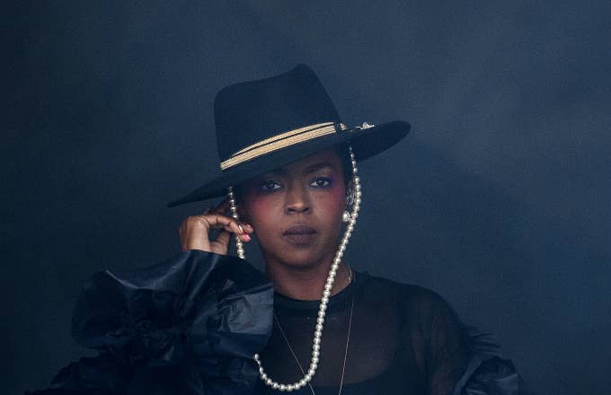 Lauryn Hill performs on the Pyramid Stage