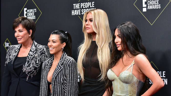 Kris Jenner, Kourtney Kardashian, Khloe Kardashian, and Kim Kardashian West attend the 2019 E! People&#x27;s Choice Awards