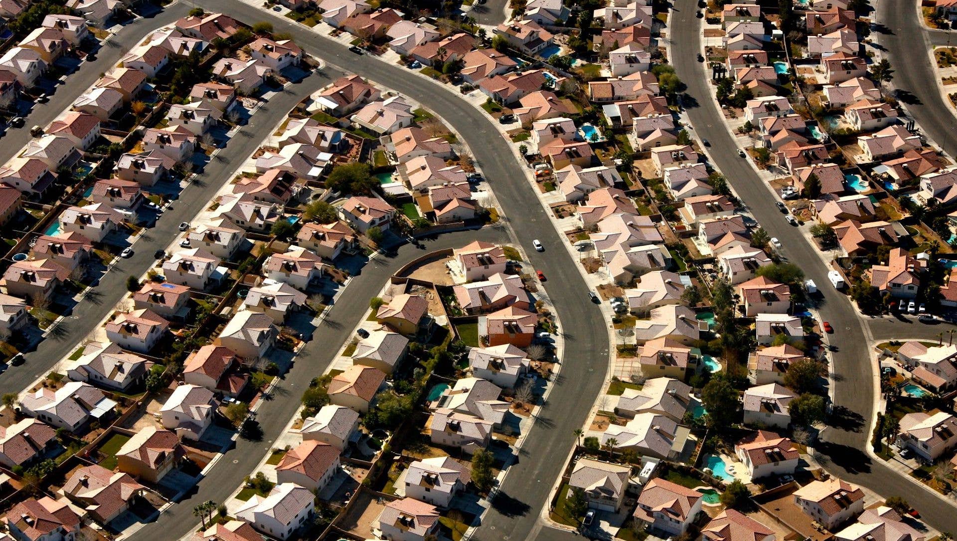 Aerial view of Las Vegas suburban neighborhood