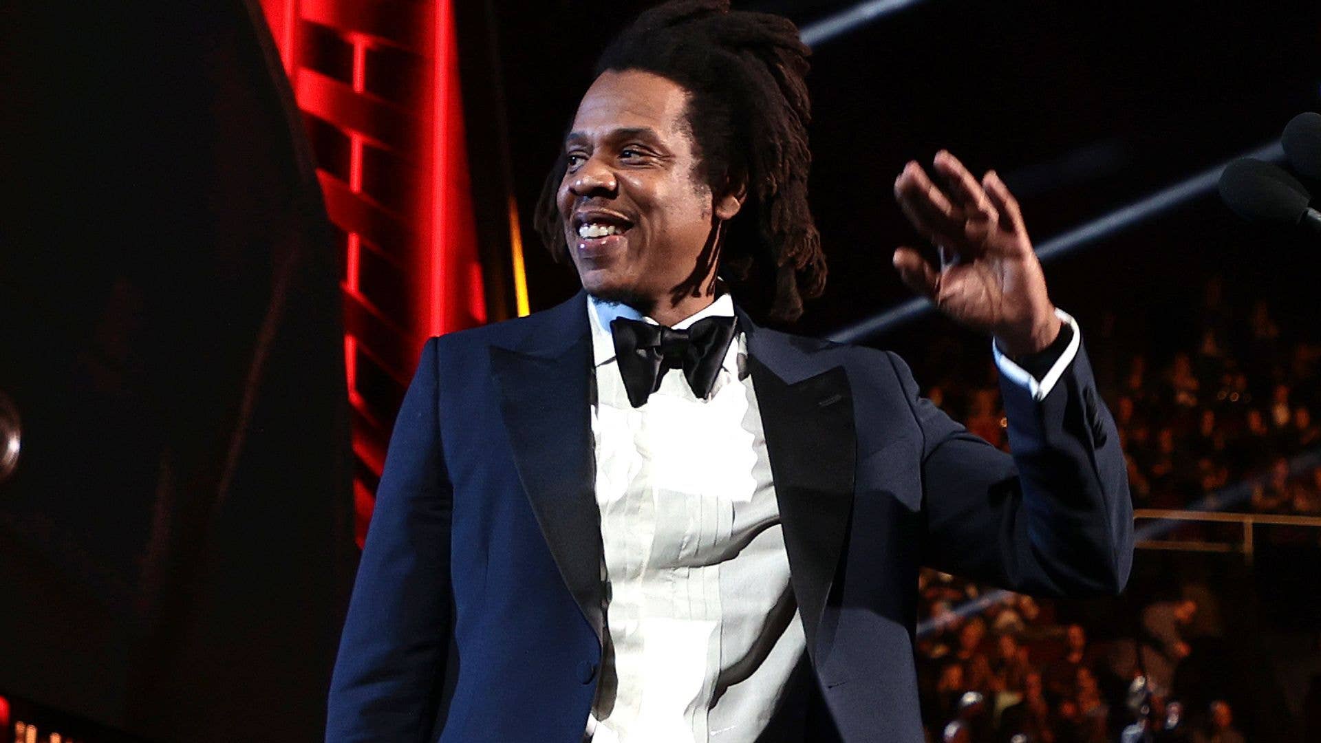 Jay Z is inducted onstage during the 36th Annual Rock & Roll Hall Of Fame Induction Ceremony